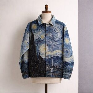 Starry Night Tapestry Jacket | Van Gogh Art | Medium By Super Massive